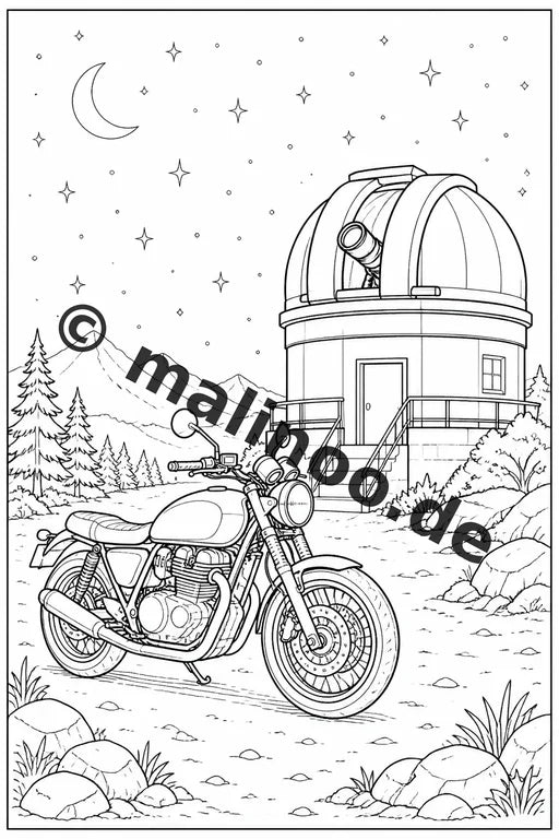 Motorräder Malbuch 20 Ausmalbilder gedruckt und gebunden – Vorschaubild 9