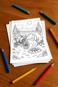 Motorräder Malbuch 20 Ausmalbilder gedruckt+lose – Mockup-Ansicht