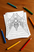 Motorräder Malbuch 20 Ausmalbilder gedruckt+lose – Mockup-Ansicht