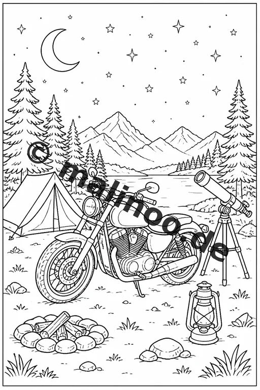 Motorräder Malbuch 20 Ausmalbilder gedruckt, ungebunden – Vorschaubild 10