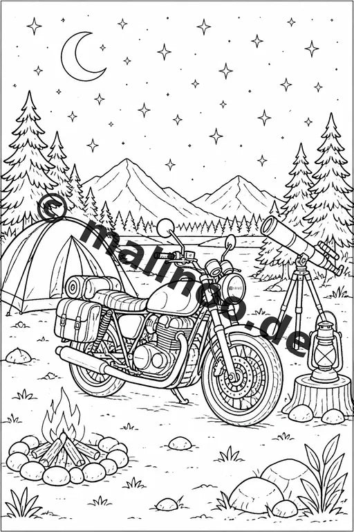 Motorräder Malbuch 20 Ausmalbilder gedruckt, ungebunden – Vorschaubild 10