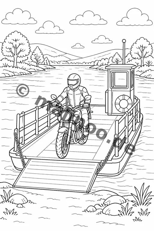 Motorräder Malbuch 20 Ausmalbilder gedruckt+lose – Vorschaubild 10