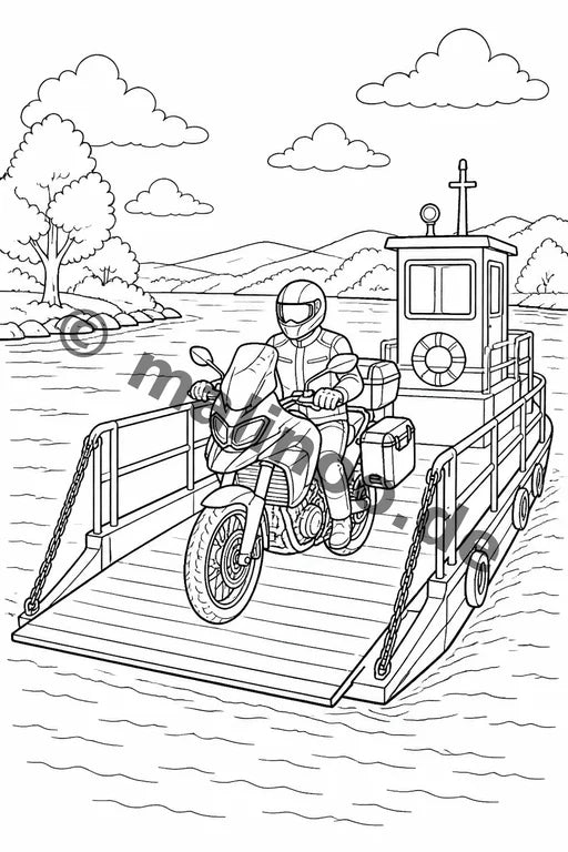 Motorräder Malbuch 20 Ausmalbilder gedruckt+lose – Vorschaubild 10