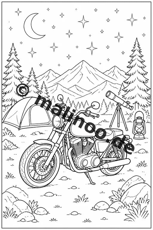 Motorräder Malbuch 20 Ausmalbilder gedruckt, ungebunden – Vorschaubild 10
