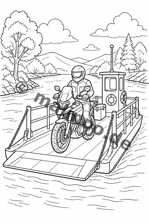 Motorräder Malbuch 20 Ausmalbilder gedruckt+lose – Vorschaubild 10