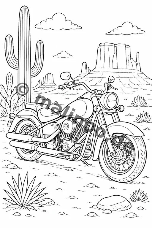 Motorräder Malbuch 20 Ausmalbilder gedruckt+lose – Vorschaubild 1
