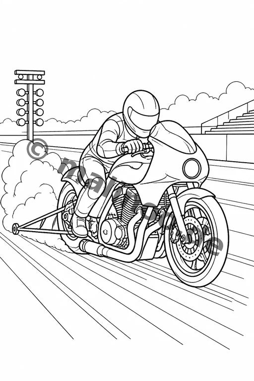 Motorräder Malbuch 20 Ausmalbilder gedruckt+lose – Vorschaubild 5