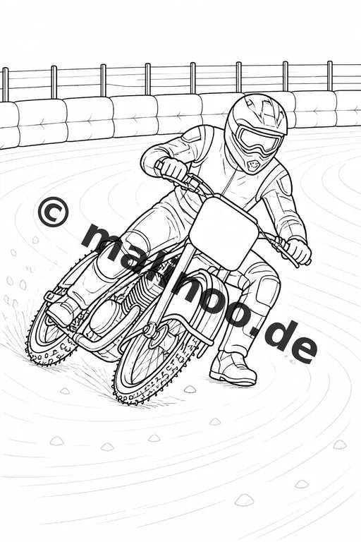 Motorräder Malbuch 20 Ausmalbilder gedruckt, ungebunden – Vorschaubild 5