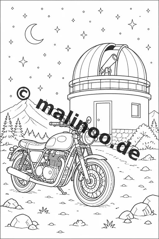 Motorräder Malbuch 20 Ausmalbilder gedruckt, ungebunden – Vorschaubild 9