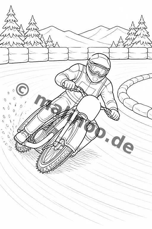 Motorräder Malbuch 20 Ausmalbilder gedruckt+lose – Vorschaubild 9