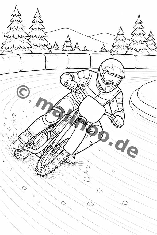 Motorräder Malbuch 20 Ausmalbilder gedruckt+lose – Vorschaubild 9