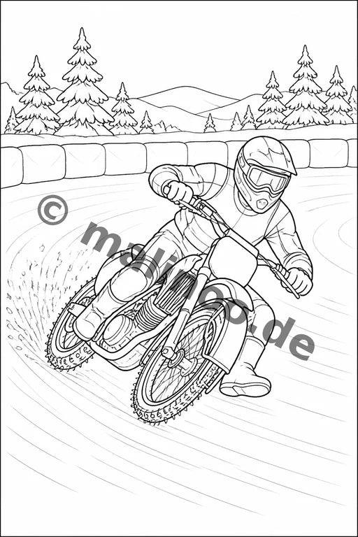 Motorräder Malbuch 20 Ausmalbilder gedruckt+lose – Vorschaubild 9