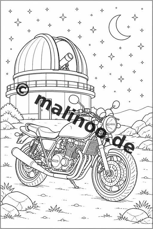 Motorräder Malbuch 20 Ausmalbilder gedruckt, ungebunden – Vorschaubild 9