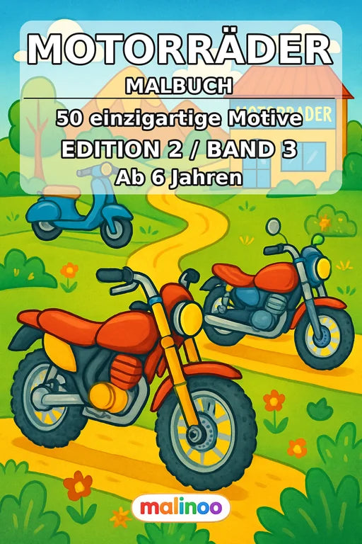 Motorräder Malbuch 50 Ausmalbilder PDF Download – Cover