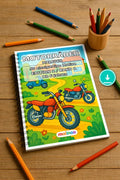 Motorräder Malbuch 50 Ausmalbilder PDF Download digital – Mockup-Ansicht