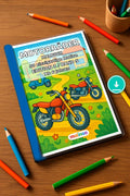 Motorräder Malbuch 50 Ausmalbilder PDF Download – Mockup-Ansicht