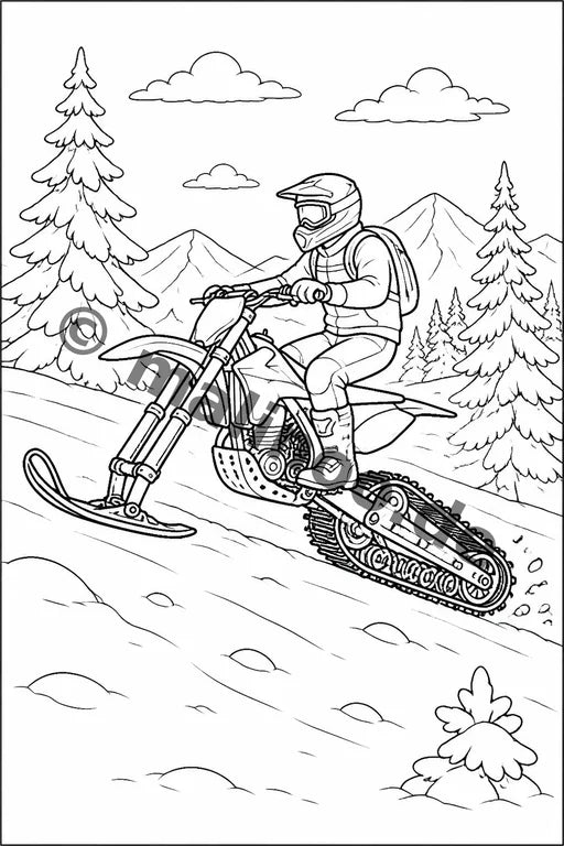 Motorräder Malbuch 50 Ausmalbilder PDF Download – Vorschaubild 4