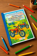 Motorräder Malbuch 50 Ausmalbilder gedruckt+gebunden – Mockup-Ansicht