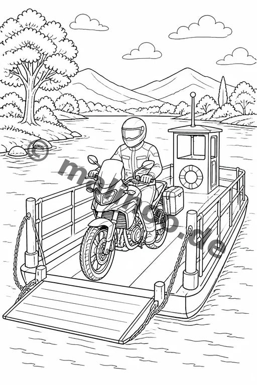 Motorräder Malbuch 50 Ausmalbilder gedruckt+gebunden – Vorschaubild 10