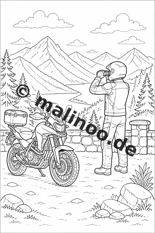 Motorräder Malbuch 50 Ausmalbilder gedruckt und gebunden – Vorschaubild 6