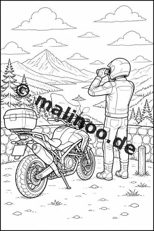 Motorräder Malbuch 50 Ausmalbilder gedruckt und gebunden – Vorschaubild 6