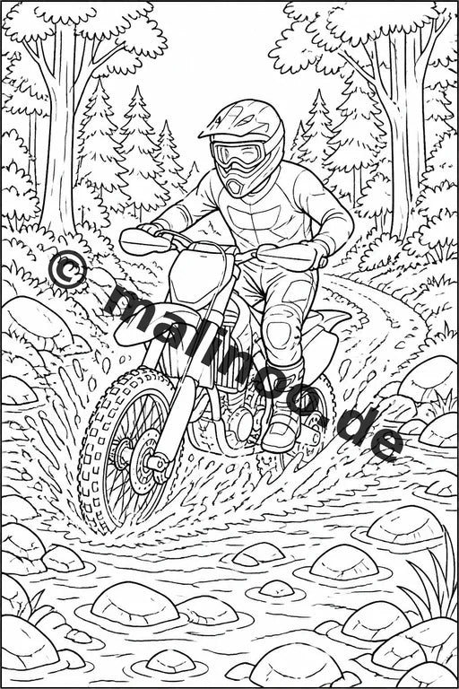 Motorräder Malbuch 50 Ausmalbilder gedruckt und gebunden – Vorschaubild 7