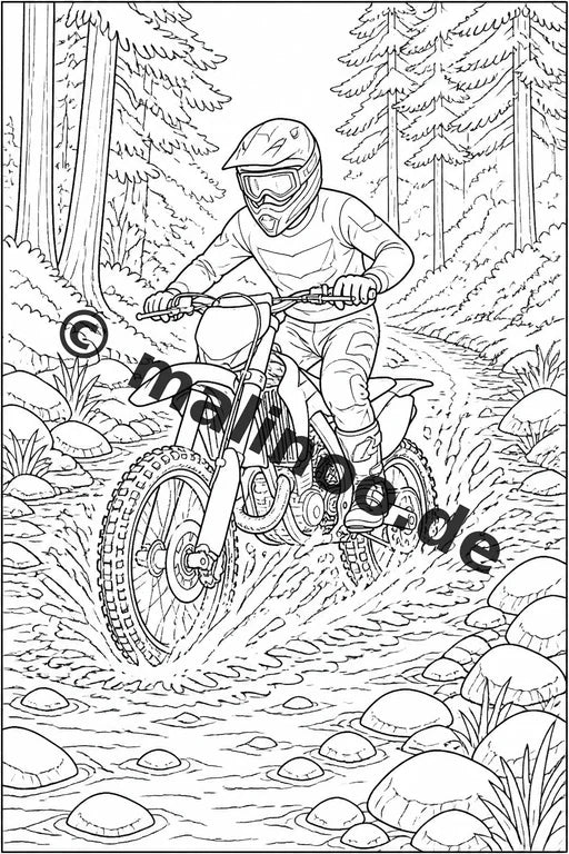 Motorräder Malbuch 50 Ausmalbilder gedruckt und gebunden – Vorschaubild 7