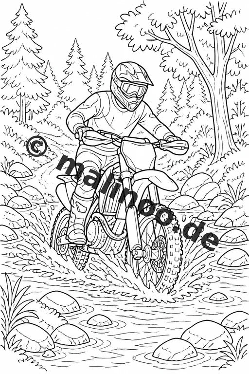 Motorräder Malbuch 50 Ausmalbilder gedruckt und gebunden – Vorschaubild 7