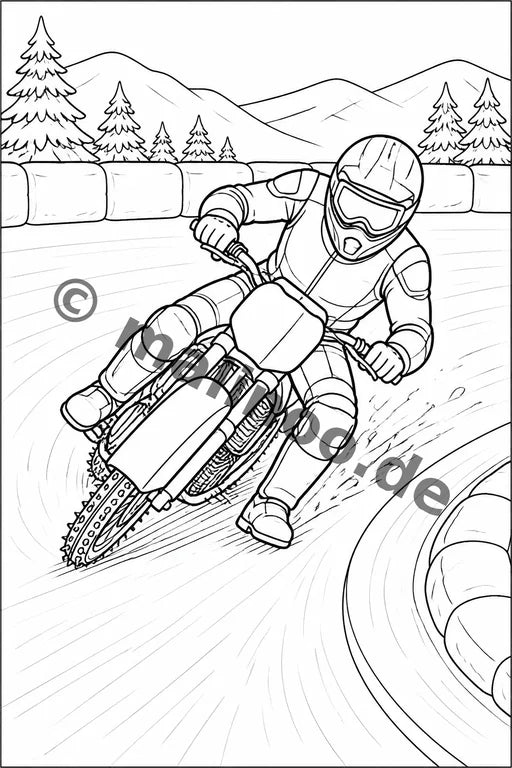 Motorräder Malbuch 50 Ausmalbilder gedruckt+gebunden – Vorschaubild 9