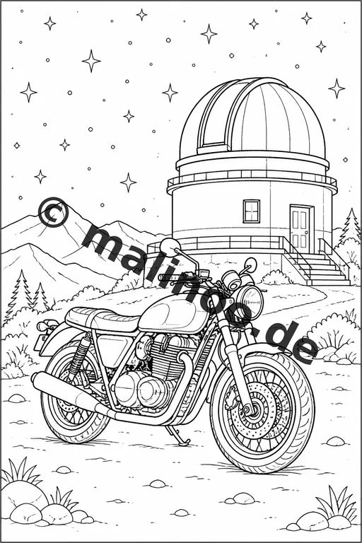 Motorräder Malbuch 50 Ausmalbilder gedruckt und gebunden – Vorschaubild 9