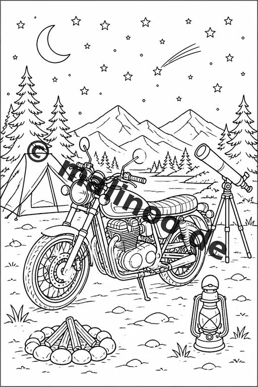 Motorräder Malbuch 50 Ausmalbilder gedruckt, ungebunden – Vorschaubild 10