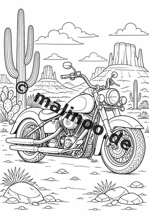 Motorräder Malbuch 50 Ausmalbilder gedruckt, ungebunden – Vorschaubild 1