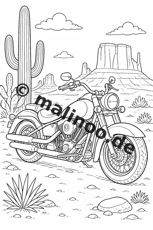 Motorräder Malbuch 50 Ausmalbilder gedruckt, ungebunden – Vorschaubild 1