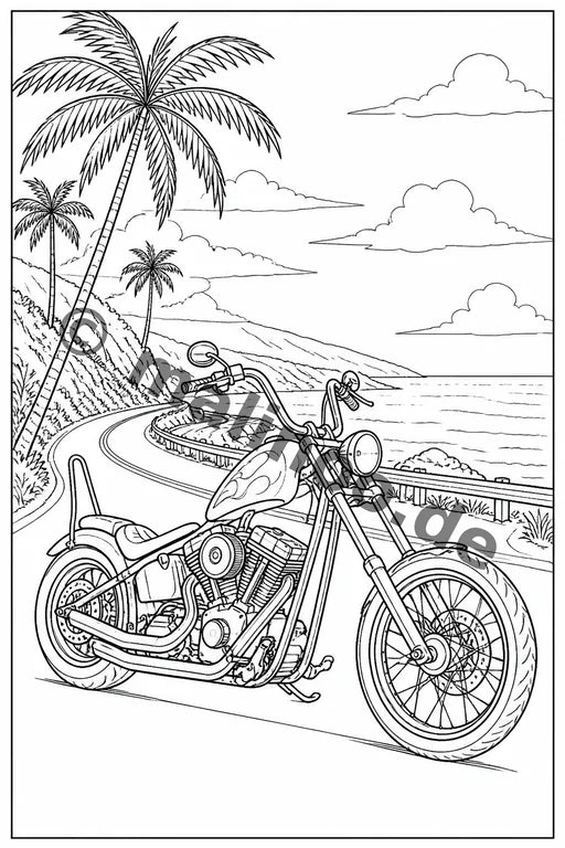 Motorräder Malbuch 50 Ausmalbilder gedruckt+lose – Vorschaubild 2