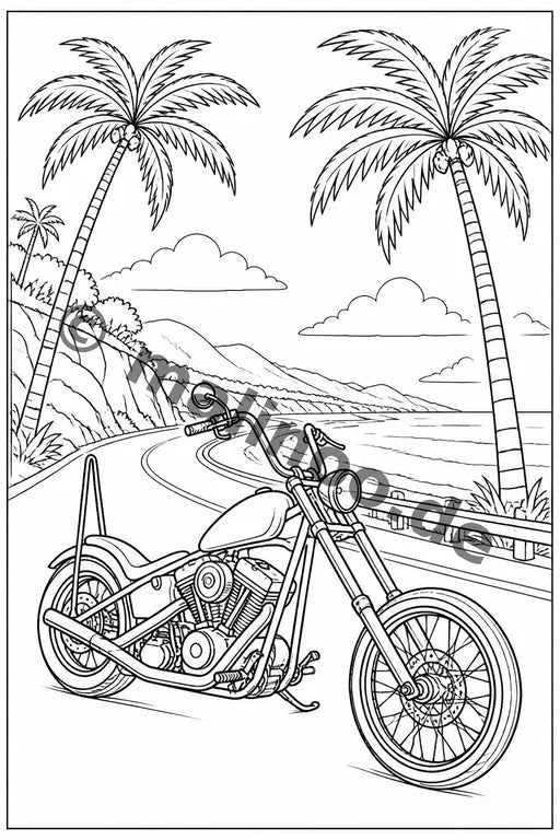 Motorräder Malbuch 50 Ausmalbilder gedruckt+lose – Vorschaubild 2