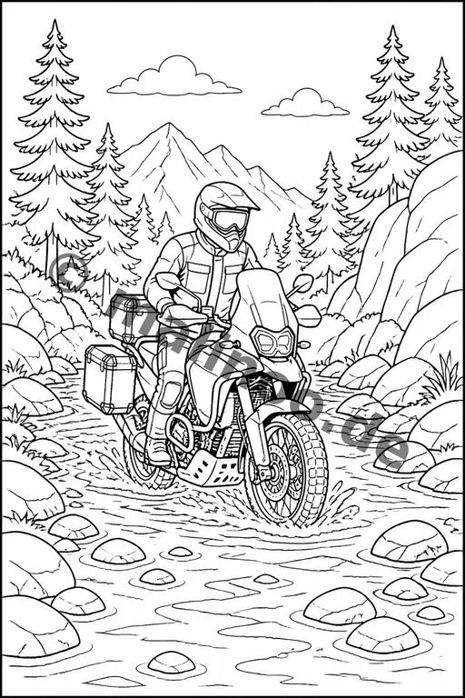 Motorräder Malbuch 50 Ausmalbilder gedruckt+lose – Vorschaubild 3