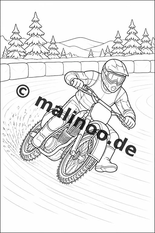 Motorräder Malbuch 50 Ausmalbilder gedruckt, ungebunden – Vorschaubild 5