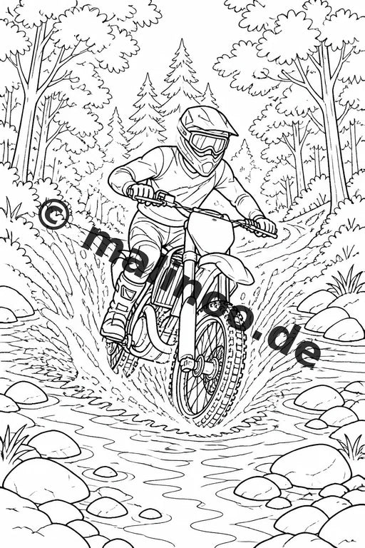 Motorräder Malbuch 50 Ausmalbilder gedruckt, ungebunden – Vorschaubild 7