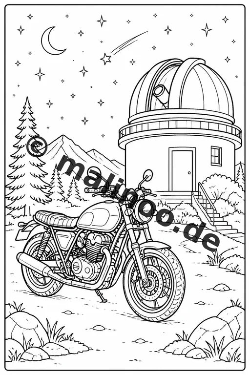 Motorräder Malbuch 50 Ausmalbilder gedruckt, ungebunden – Vorschaubild 9