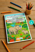 Nashörner Malbuch 100 Ausmalbilder PDF Download – Mockup-Ansicht