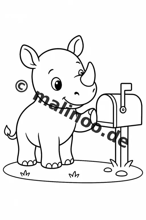 Nashörner Malbuch 100 Ausmalbilder gedruckt und gebunden – Vorschaubild 8