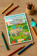 Nashörner Malbuch 20 Ausmalbilder PDF Download – Mockup-Ansicht