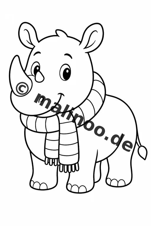 Nashörner Malbuch 20 Ausmalbilder gedruckt und gebunden – Vorschaubild 3