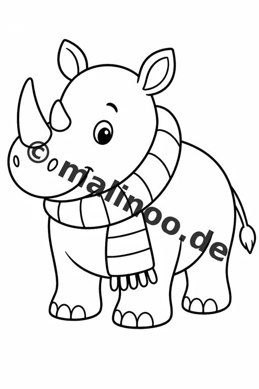 Nashörner Malbuch 20 Ausmalbilder gedruckt, ungebunden – Vorschaubild 3
