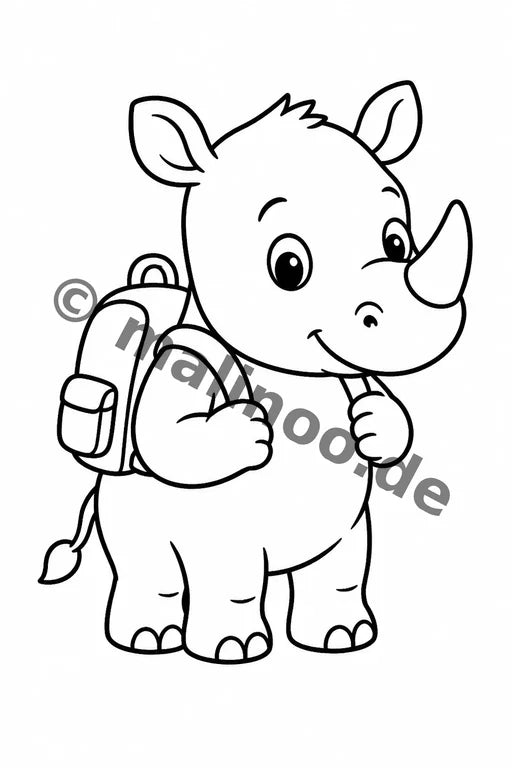 Nashörner Malbuch 20 Ausmalbilder gedruckt+lose – Vorschaubild 7