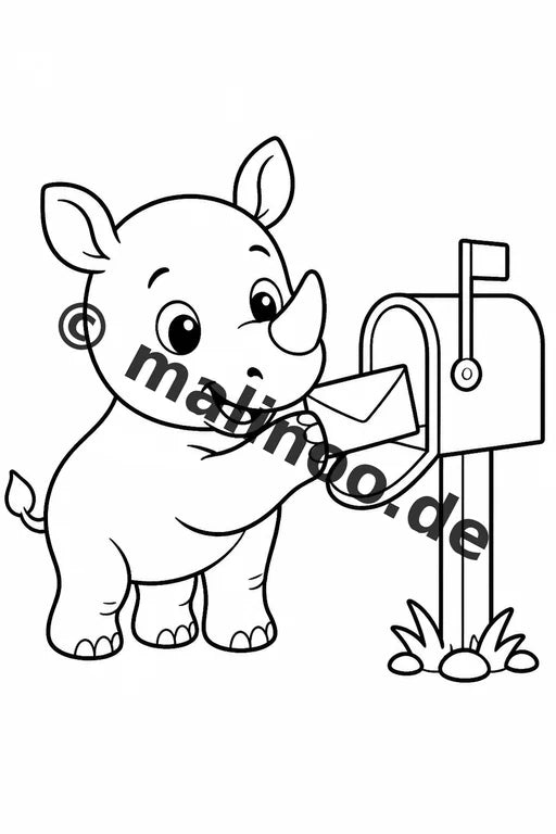 Nashörner Malbuch 20 Ausmalbilder gedruckt, ungebunden – Vorschaubild 8