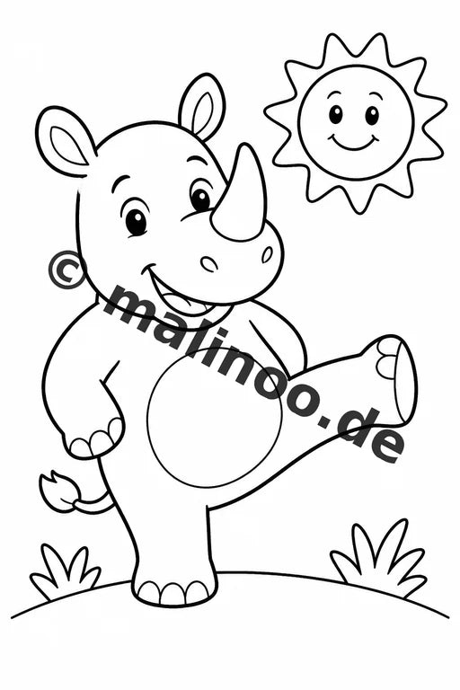 Nashörner Malbuch 50 Ausmalbilder gedruckt und gebunden – Vorschaubild 10