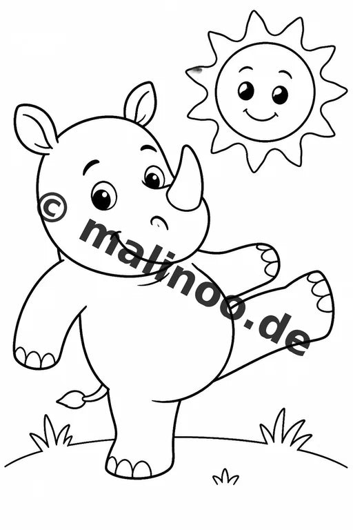Nashörner Malbuch 50 Ausmalbilder gedruckt und gebunden – Vorschaubild 10