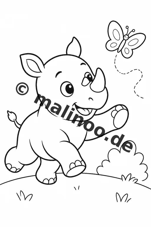 Nashörner Malbuch 50 Ausmalbilder gedruckt und gebunden – Vorschaubild 2