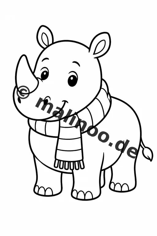 Nashörner Malbuch 50 Ausmalbilder gedruckt und gebunden – Vorschaubild 3